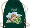Turnbeutel Rucksack - Dinosaurier Geschenk Dino Geschenke Dinos I - Unisize - Dunkelgrün - personalisierter beutel kindergarten wäschebeutel kita tier name turnsack sportbeutel baumwolle kinder