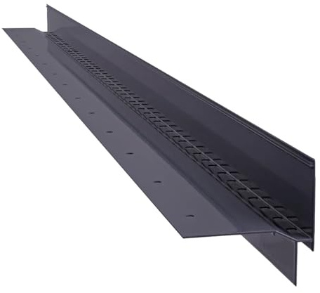 Renoplast® Aluminium Traufprofil W60 200cm Graphit | Fertigstellung von Terrassen und Balkonen | Belüftete Böden Erhöht | Wasser ablaufsysteme Winkelprofil | Korrosionsschutz Balkonprofile