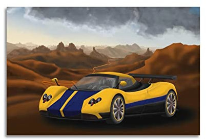 ZONDER Hyper Car Poster für Pagani Dead Circuit Sport Auto Rennwagen Poster Dekorative Malerei Leinwand Wand und Kunstbild Druck Moderne Familie Schlafzimmer Dekor 40 x 60 cm