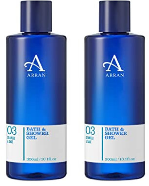 Arran Apothecary Seaweed & Sage Luxury Bath & Shower Gel with Seaweed & Sage (Pack of 2)