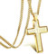 JeweBella Cross 14K Gold Kreuz Kette Herren Halskette Anhänger Kreuz Ketten Männer Edelstahl Halskette Kruzifix 4MM Breite 61Ketten Länge