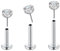 NIUSIMAN 3 Stück lippenpiercing Silber Edelstahl 16G Nasenpiercing Stecker Heart CZ Labret Piercing Ohr Helix Piercings Gewindelose Lip Stud Cartilage Earrings Tragus Piercing Schmuck 6mm,8mm,10mm