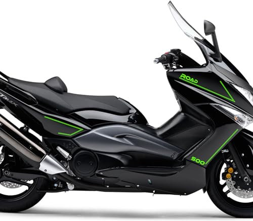 DualColorStampe Adesivi Compatibili con Yamaha Tmax 500 2008-2012 T-MAX Adesivi per carena sticker per moto COD.M0315 (VERDE FLUORESCENTE)