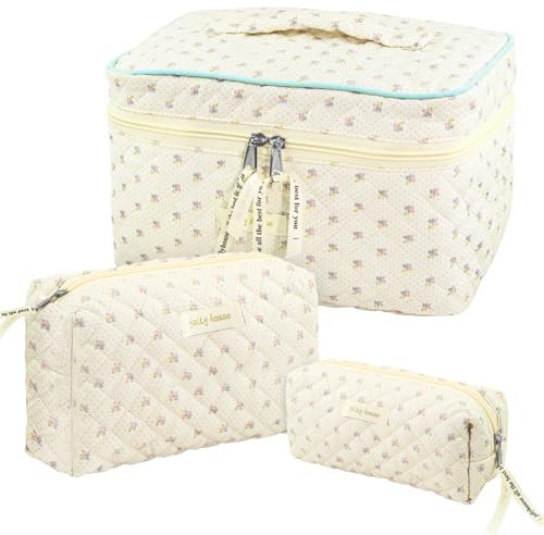 3PCS Reise Kosmetiktasche, Make up Bag Waschtasche, Kulturbeutel Damen, Schminktasche Damen Niedliche und Schöne Aufbewahrungstasche für Pinsel Großes Fassungsvermögen, für Kinder Mädchen Herren
