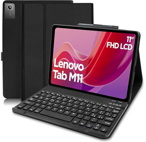 COEZFE Custodia con Tastiera per Lenovo Tab M11 11 Pollici 2024, Italiano QWERTY Bluetooth Tastiera per Lenovo Tab M11, Custodia Tastiera per Lenovo Tab M11 (TB330FU/TB330XU) 11”, Nero