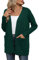 YGJIEGENG Gilet Femme Cardigan Manche Longue Tricoté Cardigan Long Sleeve Open Front à Manches Longues col en V tricoté avec Poches Vert S