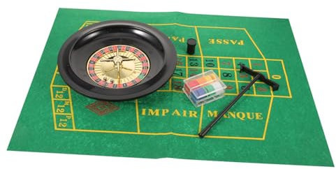 CAXUSD Pokerspiel-roulette Aus Kunststoff Edelstahl Mit Stofftischdecke Party Spielrad Für Zuhause Und Freizeitspaß Bei Freunden Und Firmenevents