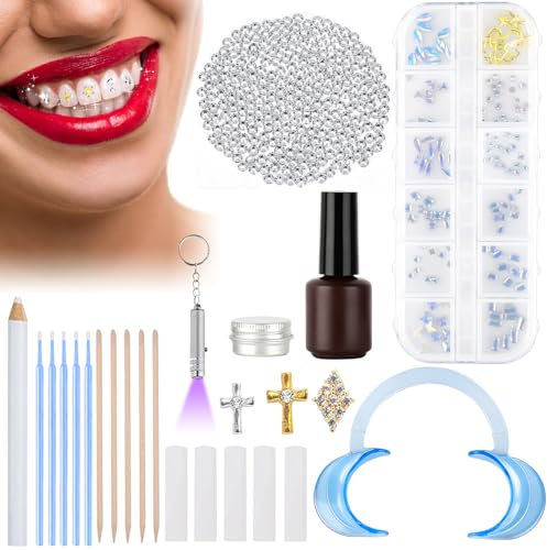 DIY Zahn-Edelstein-Kit Mit Kristallen Und Licht - Professioneller Zahnschmuck Mit Dental Grade Klebstoff