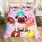 Bettwäsche 135x200,Krapfen Mops Kind Bettwäsche Set,Bettbezug aus Mikrofaser mit 1 Kissenbezüge 80x80cm,Bettbezug mit Reißverschluss,Einzelbett Bettwäsche Set