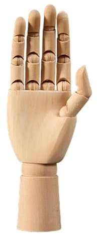 Perfeclan Hölzerne Handpuppe, Schaufensterpuppe, Figur, rechte Hand, vielseitiges Skizzierwerkzeug aus Holz, Skulptur, Flexible Finger, Handmodell, Klein