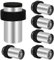 Door Stop, 6 Pack Silver Door Stopper for Floor, Wall Mounted Door Stops Heavy Duty Stainless Steel Door Stoppers for Skirting,Tall Cylindrical Doorstop with Sound Dampening Rubber Top & Ring, 64mm