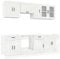 vidaXL 8-TLG. Küchenschrank-Set Kalmar Hochglanz-Weiß Holzwerkstoff, Küchenzeile Einbauküche, Schrank-Set, Unterschrank, Küchenschrank, Hängeschrank