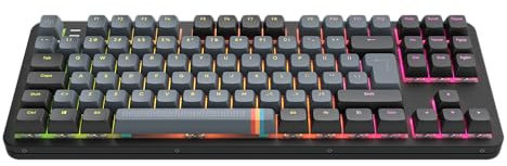 Dark Project ALU87A Midnight Mechanische Gaming-Tastatur | ISO Multi | Hot-Swap | G3MS Zircon Speed-geschmierte Schalter | Gefettete Stabilisatoren | Flex Gasket Mount | Aluminium | TKL 80% | RGB