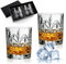 Shyllin Lot de 2 Verres à Whisky, 330 Ml, Verre a Rhum, Verres à Whisky en Cristal avec Coffret Cadeau Noir de Luxe – Cadeau Homme, Idéal pour Le Bourbon, Le Rhum et Le Vin Rouge (Gel 330ml)