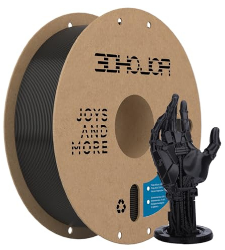 3DHoJor BASIC PETG Filament 1.75mm, hohe Zähigkeit PETG Filament, 1KG/Spule (2.2 LBS) Vakuumverpackung, 3D-Druck Filament für 3D-Drucker, Maßgenauigkeit +/- 0,03 mm, Schwarz