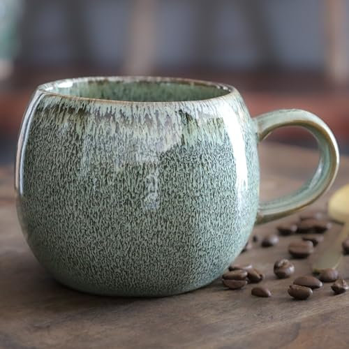 Miyuniq Kaffeetasse groß | 400 ml | Cappuccino Tasse | Handveredelte Premium Qualität | Steinguttasse | Kaffeebecher | Tasse groß | in Geschenkverpackung | Große Kaffee- Teetasse