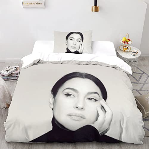 YINGA Monica Bellucci Bedding Set Beauty Actress Bed Pieces with Duvet Cover for Boys, Girls and Teenagers Single 200 * 200CM