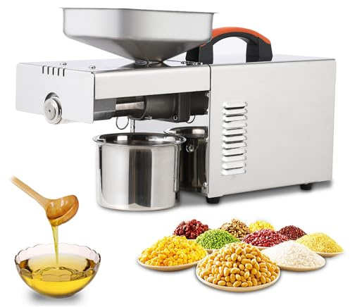 MilleLoom 900W Oil Press Machine, Automatic Cold& Hot Electric Oil Press Extractor, 304 Food Stainless Steel,Ideal for Pressing Peanut, Sesame Seeds, Walnut, Almond, Pumpkin, Rapeseed