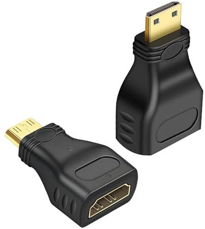 XIELBIS 2 Pack Mini HDMI to HDMI Adapter, HDMI Male to Female Converter, Mini HDMI Adapter for PS, PC,Xbox,Laptop, HDTV, Monitor,Projectors & More - Plug and Play(1080P)