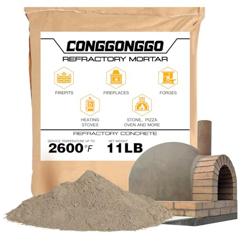 11 lb Masonry Refractory Mortar Rated 2600°F – Fireplace Brick, Pizza Oven