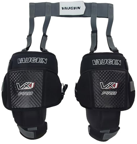 Vaughn Protezione per ginocchia 3 in 1 con cinghie VX1 Pro Senior per hockey su ghiaccio e hockey in linea