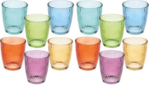 Tognana Seoul, confezione 6 bicchieri 310 cc, multicolor, vetro (Confezione da 2)