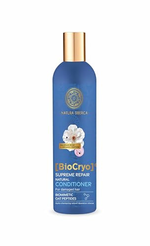 Natura Siberica BioCryo Supreme Repair Conditioner – Reparierende Haarspülung für trockenes & strapaziertes Haar – Feuchtigkeit, Glanz & leichte Kämmbarkeit – Haarpflege mit Pflanzenextrakten – 400 ml