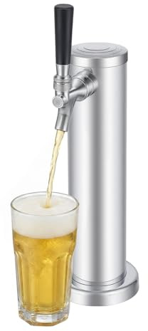 TFGXUE Kegerator-Turm, Schanksäule mit Zapfsäule und Zapfhahn, Bierzapfanlage Edelstahl, Bier Säule Tischmontage, Zapfanlage für Partys zu Hause und Bars