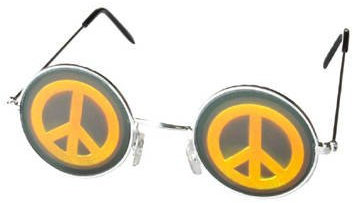 Party-Discount Holographie-Brille Peace - Hippie