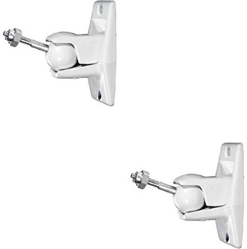 Jumbl ProGrip Ultra Stainless Steel Speaker Wall Mount Bracket - Holds up to 10 Lbs. (Pair of 2 Brackets) White