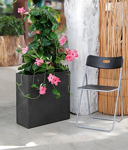 Lippert Raumteiler Pflanzkübel Kubus Kunststoff 60x26x60 cm (Anthrazit)