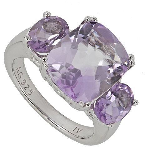 Harry Ivens Damen-Ring Sterling-Silber 925 rhodiniert Amethyst RW19
