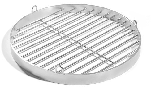 Barbecue de 60 cm avec œillets de fixation, barbecue pivotant en acier inoxydable V2A, grille de cuisson, brasero, barbecue rond