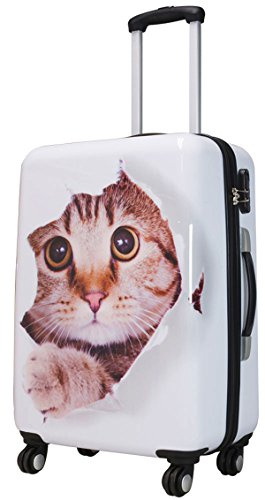 Bowatex Handgepäck Tiermotiv Katze Reisekoffer 35 Li Motivtrolley Koffer 55 cm
