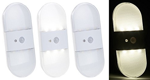 PEARL Batterieleuchte: Batterie-LED-Wandleuchte, Bewegungs & Lichtsensor, 80 Lumen, 3er-Set (Wandlicht, Bewegungsleuchte, Notleuchten mit Bewegungsmelder)