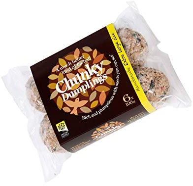 Fat Balls For Wild Birds - Jacobi Jayne® Chunky Dumplings™ Premium Suet Balls - Pack Of 6 x 100g - High Energy Fat Balls Wild Bird Food Feed To Attract Small Wild Birds Year Round
