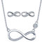 Yumilok 925 Sterling Silber Damen Halskette Kette mit Unendlichkeit Infinity Symbol Anhänger Zirkonia Ohrstecker Ohrringe Creolen Schmuck Set für Frauen Mädchen Roségold