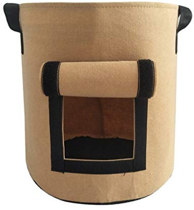 Cabilock 1stk Runde Pflanztasche Gemüseanbausack Taschen Zum Wachsen Aus Stoff Pflanzenwachstumsbeutel Growbag Für Den Kindergarten Kartoffeln in Säcke Pflanzen Tablett Nicht Gewebt