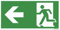 Fluchtweg Notausgang Schild Kunststoff nachleuchtend Pfeil links 400x200mm ASR