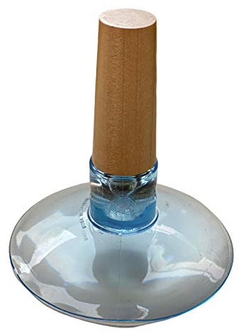 LUTTMANN® Perücken Zweithaar Saugfuß - Saugknopf Halter aus Holz für Styroporköpfe – hält auf sämtliche glatte Oberflächen, ohne zu verrutschen, dank starker Saugkraft