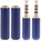 Inzopo 4x Prise Jack A/V Connecteur Audio Soudure 3.5mm TRRS 4 Pôles Femelle + Mâle 1/8 Bleu