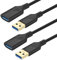 USB 3.0 Extension Cable, 1.5M High Speed Extension Cord - 2Pack, 5FT, Male to Female, for Playstation/Xbox/Flash Drive/Card Reader/Hard Drive/Keyboard/Printer/Scanner (Black)
