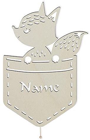 Baby Fuchs LED Wand-Deko Wand-Lampe Nachtlicht Schlummerlicht personalisiert mit Namen für Kinder & Erwachsene I Batteriebetrieb & Farbauswahl