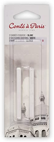 Conté à Paris 750398 Carré Skizzen Kreiden mit hoher Lichtechtheit aus hochwertigen Pigmente für Skizzen, Zeichnungen und Portraits, Weiß B, 1 Stück (1er Pack)