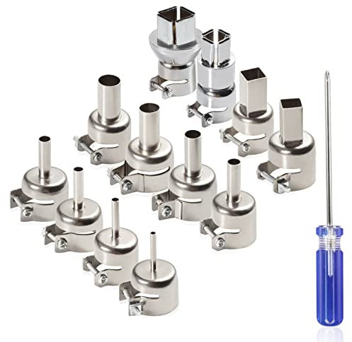 SPEEDWOX 12 Pcs Heat Gun Nozzles Kit Replacement Kits for 850 Series Hot Air Soldering Station Air Pump Type Repair Tools Hot Air Gun Accessories Tools（3/4/5/6/7/8/10/12/14mm）