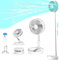 Greheywos 8 inch cordless folding fan, Adjustable in height and angle, with remote control and timing function, 7200mAh rechargeable battery, 3 Speeds, Suitable for home, camping and office