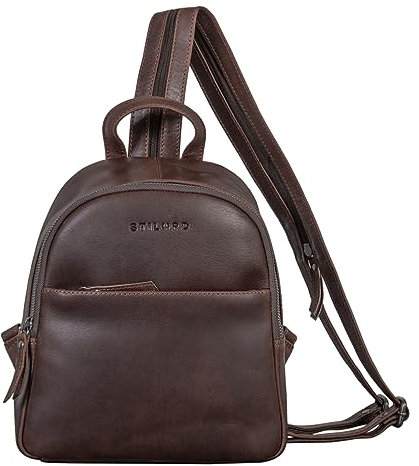 STILORD 'Rey' 2-in-1 Crossbody Rucksack Leder Damen Klein Sling Bag Rucksacktasche Frauen Mini Crossover Bag Ledertasche elegant Daypack Vintage Womens Backpack Echtleder, Farbe:torres - braun