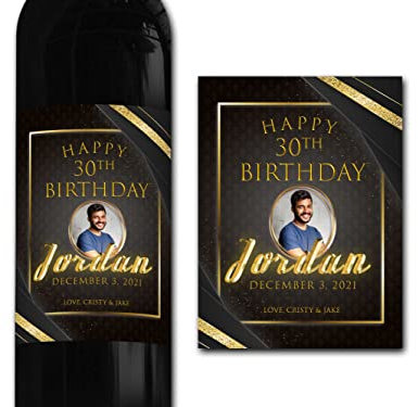 forefrontdesigns Personalised Photo Wine Bottle Label – Custom Wine Labels & Stickers for Bottles – Perfect for Weddings, Birthdays, Anniversaries & Special Events