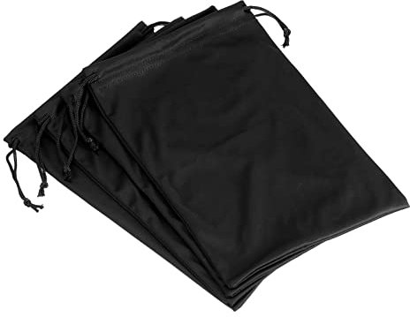 PATIKIL Ski Goggle Bag, 4 Pack 7.1x10.6 Microfiber Snow Goggles Case Cover Soft Storage Sleeve Drawstring Pouch for Sunglasses Glasses Eyeglasses Camera Lenses Black