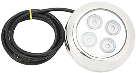 Marine LED Boots Licht, IP68 Wasserdichtes Unterwasser Licht aus 316 Edelstahl mit 4 LED-Lampen Perlen, 12-24V 1,5 M Wasserpool Licht Wohnwagen RVs Boote Yacht Decken Badezimmer